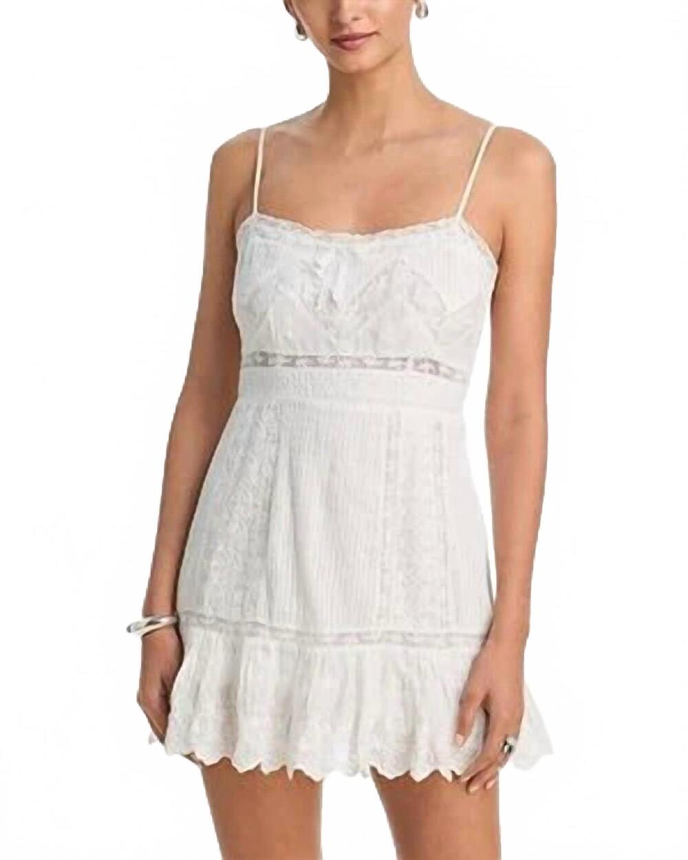 NEW LOVESHACKFANCY zuri mini dress in white